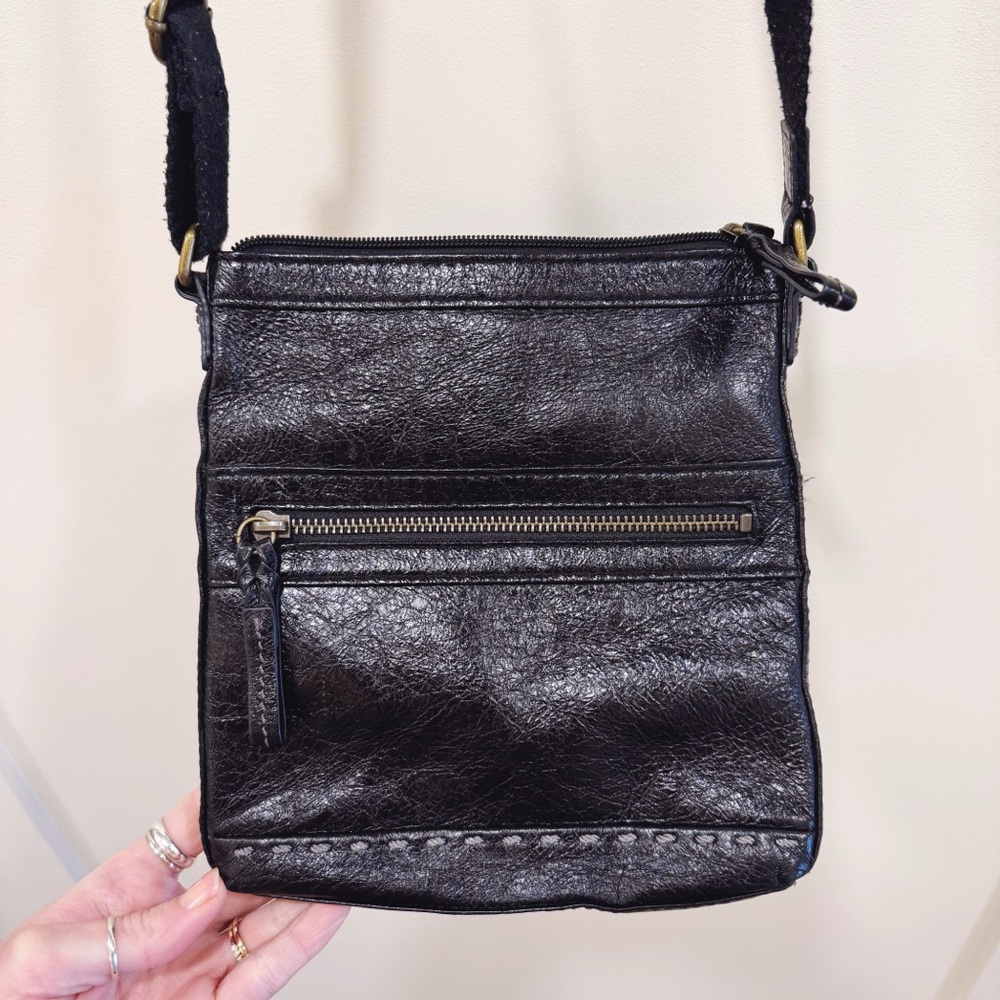 The Sak Black Leather Crossbody Bag